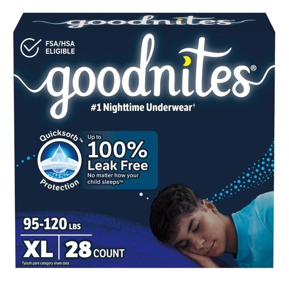 Goodnites Boys' Nighttime Bedwetting Underwear, Size X-Large, Multi-colored